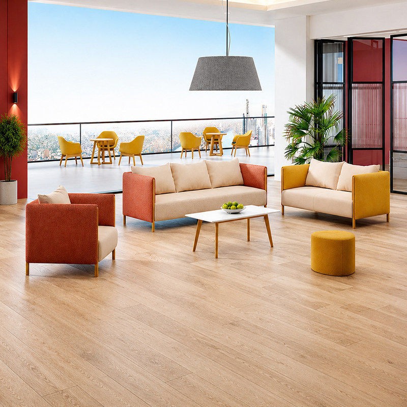 Modern Two-Tone Office Lounge Sofa | Commercial 2 & 3 Seater Reception Sofa - Image 2