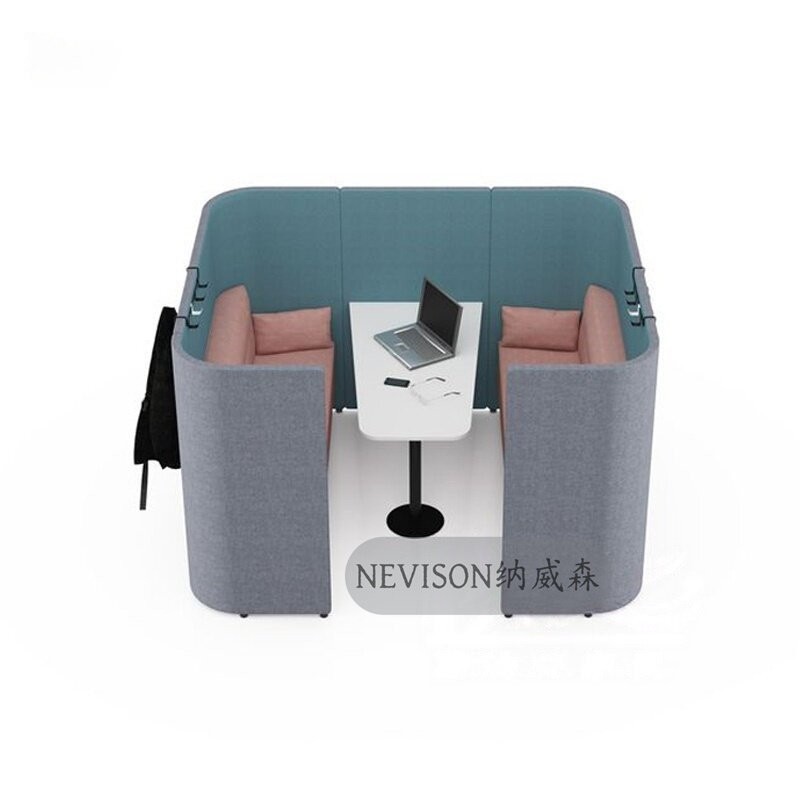 High Back Privacy Booth Sofa | Modern Multi-Seat Lounge Seating for Public Spaces - Image 2