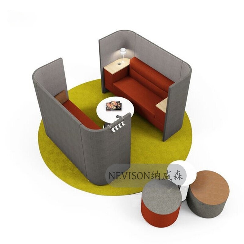 High Back Privacy Booth Sofa | Modern Multi-Seat Lounge Seating for Public Spaces - Image 3