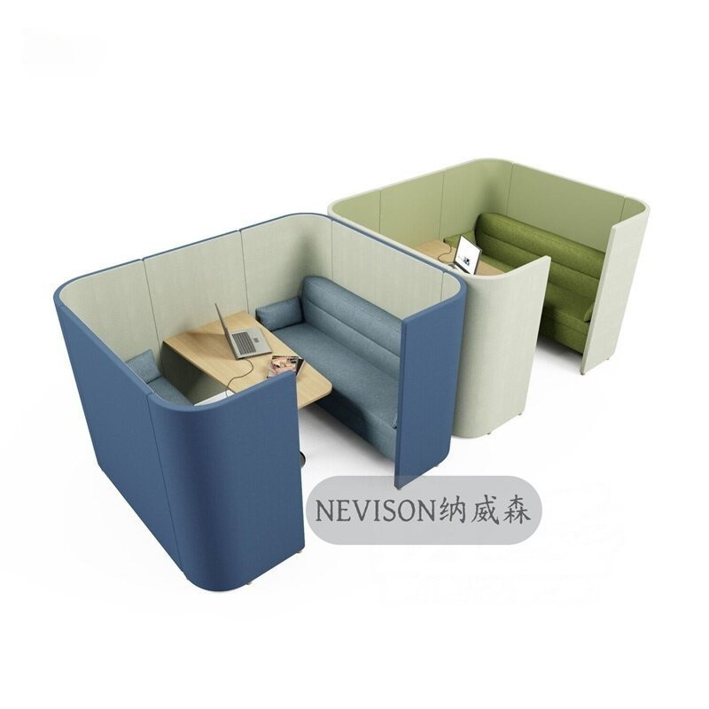 High Back Privacy Booth Sofa | Modern Multi-Seat Lounge Seating for Public Spaces - Image 4