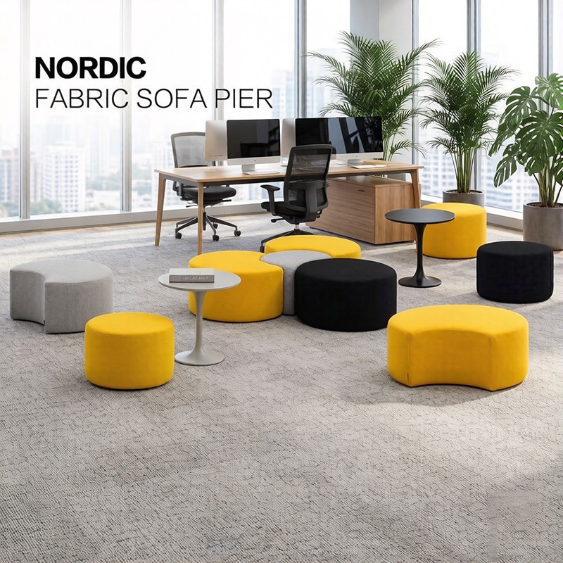 Modular Lounge Ottoman | Modern Multifunctional Upholstered Seating for Public Spaces