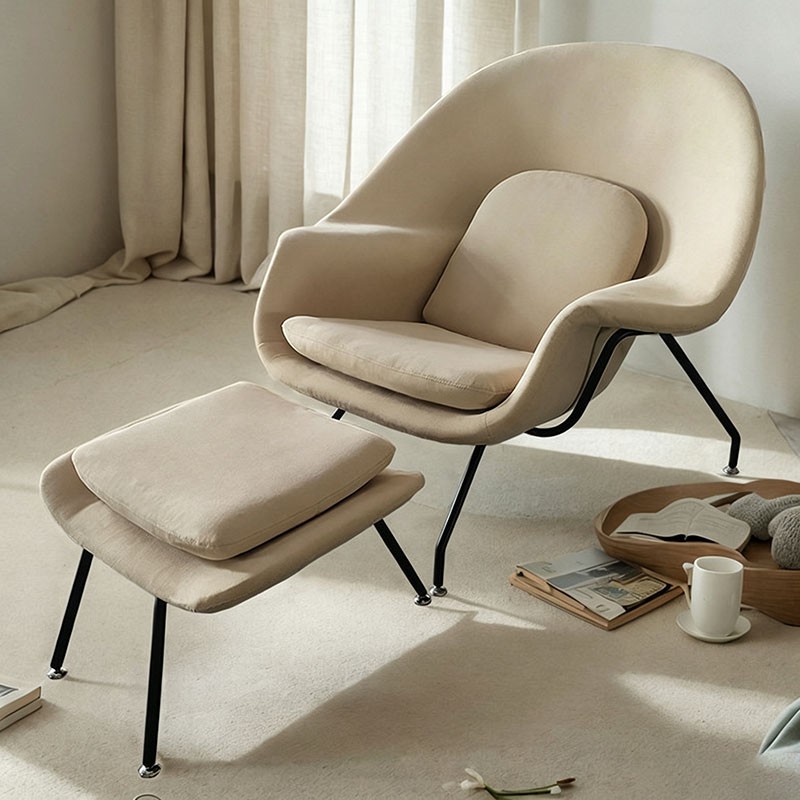Modern Lounge Chair with Ottoman | Upholstered Accent Chair for Commercial Spaces - Image 3