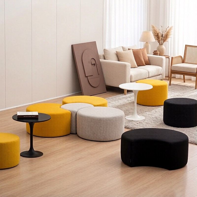 Modular Lounge Ottoman | Modern Multifunctional Upholstered Seating for Public Spaces - Image 2