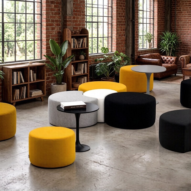 Modular Lounge Ottoman | Modern Multifunctional Upholstered Seating for Public Spaces - Image 3