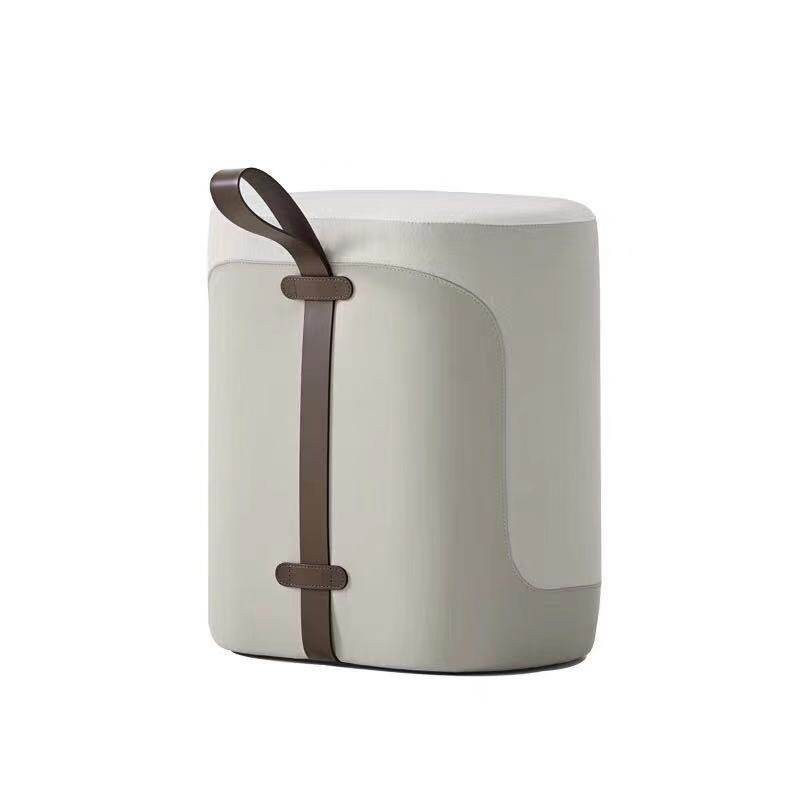 Modern Cylindrical Ottoman Stool | Minimalist Two-Tone Lounge Seating - Image 5