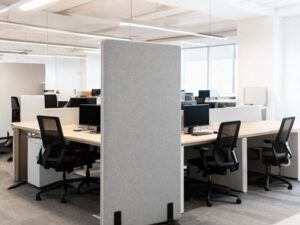 Freestanding Acoustic Office Screen | High-Back Upholstered Space Divider