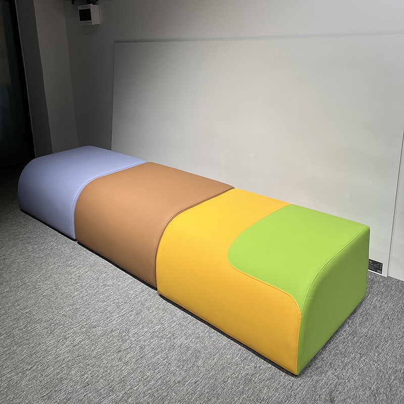 Modern Long Modular Bench Ottoman | Colorful Lounge Seating