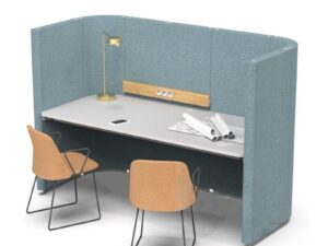 High-Enclosure Two-Person Workstation | Modern Semi-Enclosed Collaboration Booth