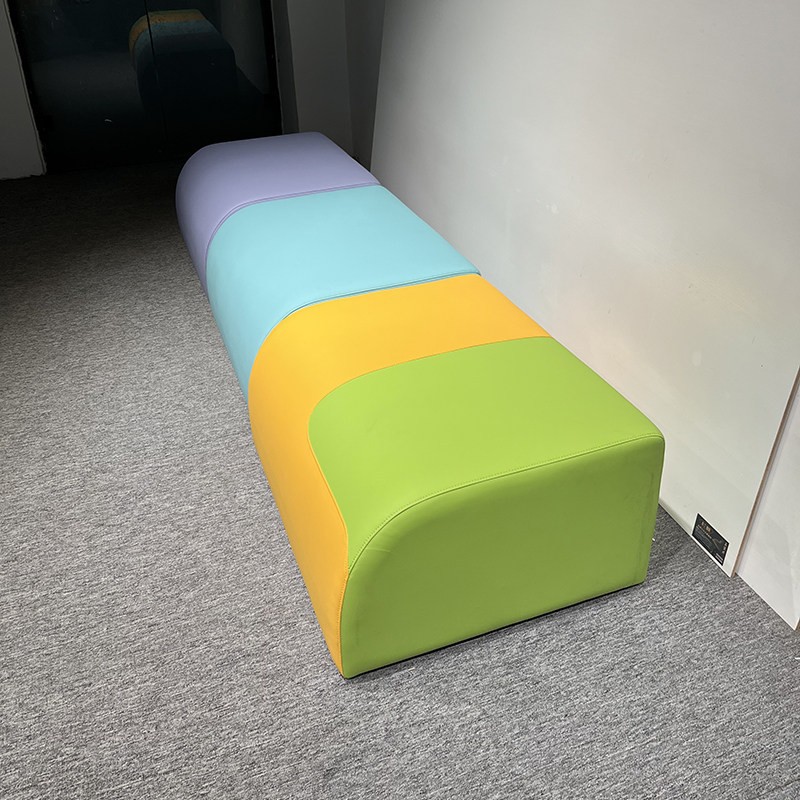 Modern Long Modular Bench Ottoman | Colorful Lounge Seating - Image 3