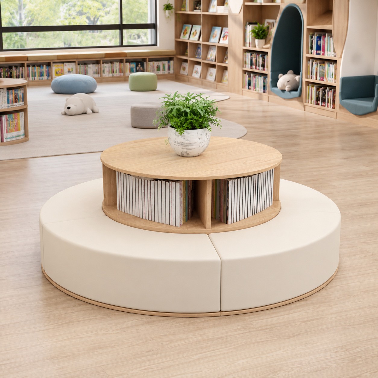 Multifunctional Kids Storage Sofa for Kindergarten & Learning Spaces - Image 4