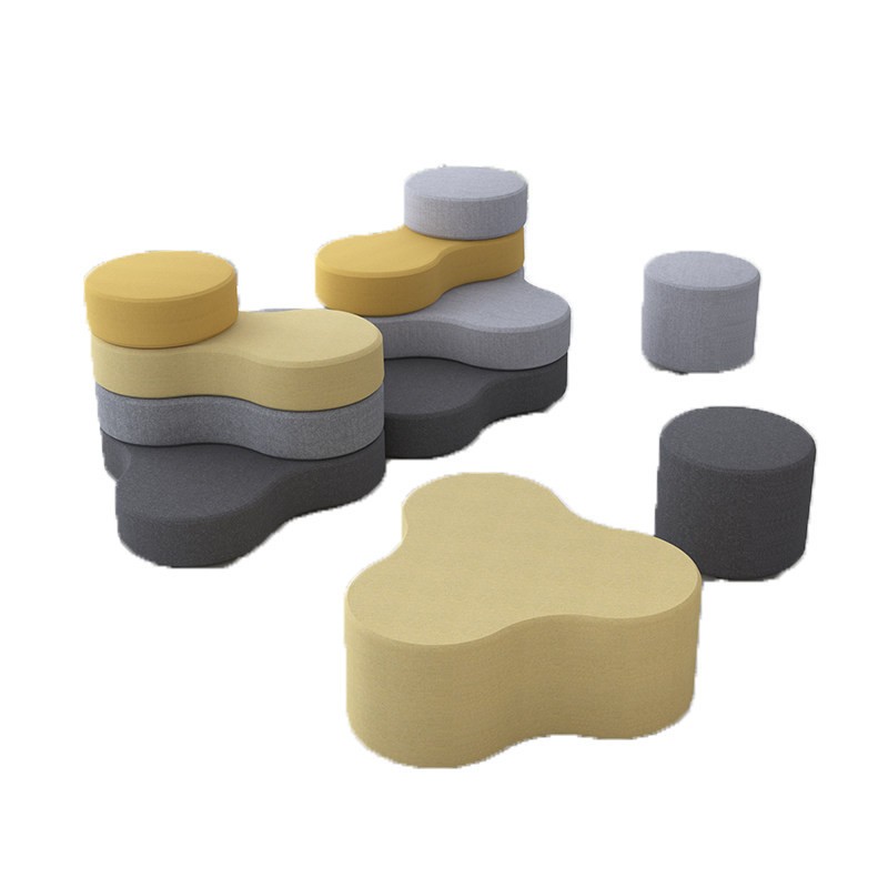 Organic Cloud Modular Ottoman | Modern Curved Lounge Seating for Public Spaces - Image 4