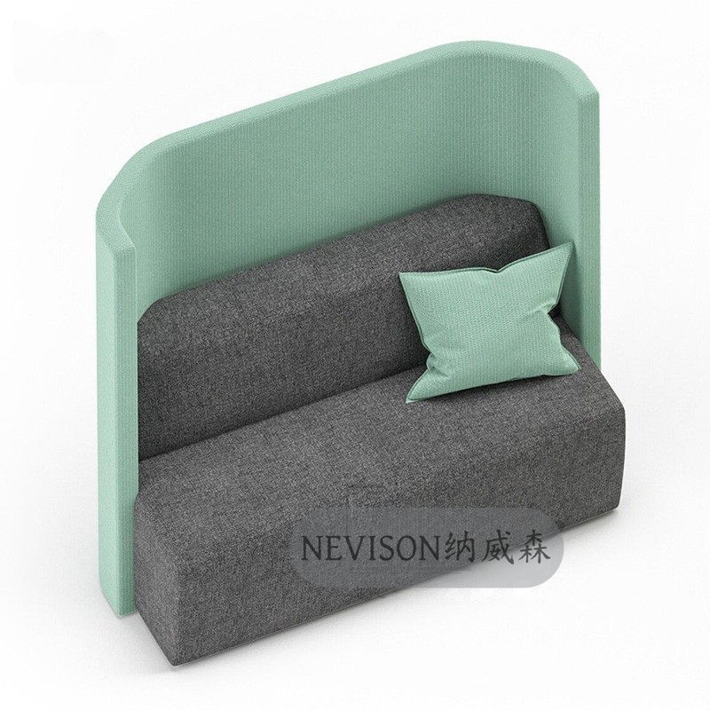 Curved High-Back Privacy Booth | Modern Semi-Enclosed Office Lounge Seating - Image 5