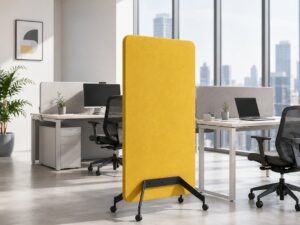 Mobile Office Privacy Screen with Casters