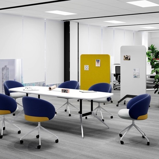 Mobile Office Privacy Screen with Casters - Image 2