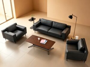 Modern Executive Leather Sofa | 1-Seater & 2-Seater Office Reception Collection