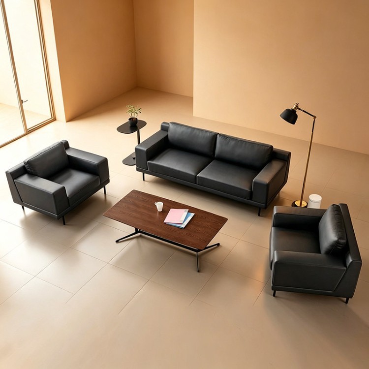 Modern Executive Leather Sofa | 1-Seater & 2-Seater Office Reception Collection