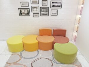 Modern Curved Modular Ottoman | Flexible Lounge Seating