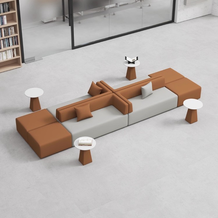 Modular Double-Sided Public Sofa | Modern Low-Back Multi-User Seating System - Image 2