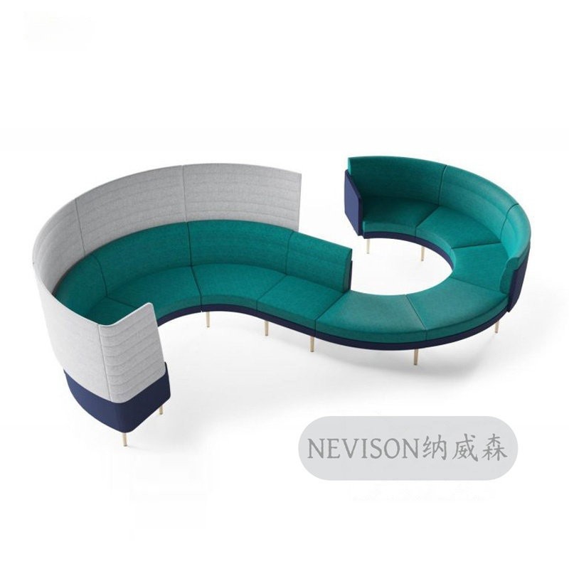 High-Back Privacy 2-Seater Sofa | Modern Semi-Enclosed Office Lounge Booth - Image 2