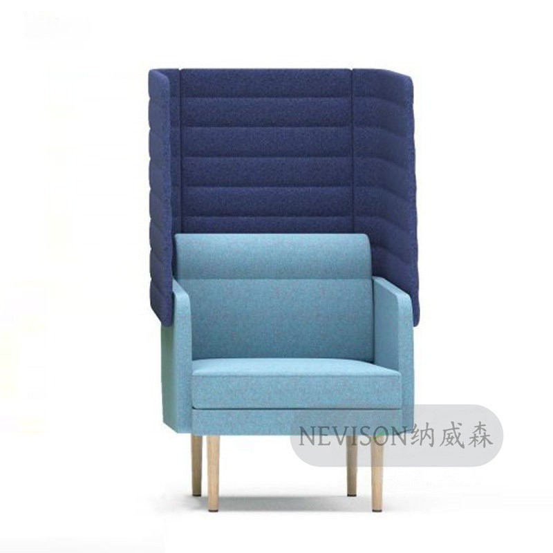 High-Back Privacy 2-Seater Sofa | Modern Semi-Enclosed Office Lounge Booth - Image 3