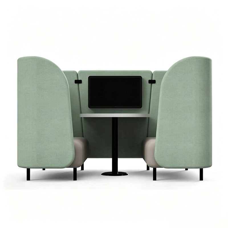 High-Back Meeting Booth Sofa | Semi-Private Office Collaboration Seating - Image 4