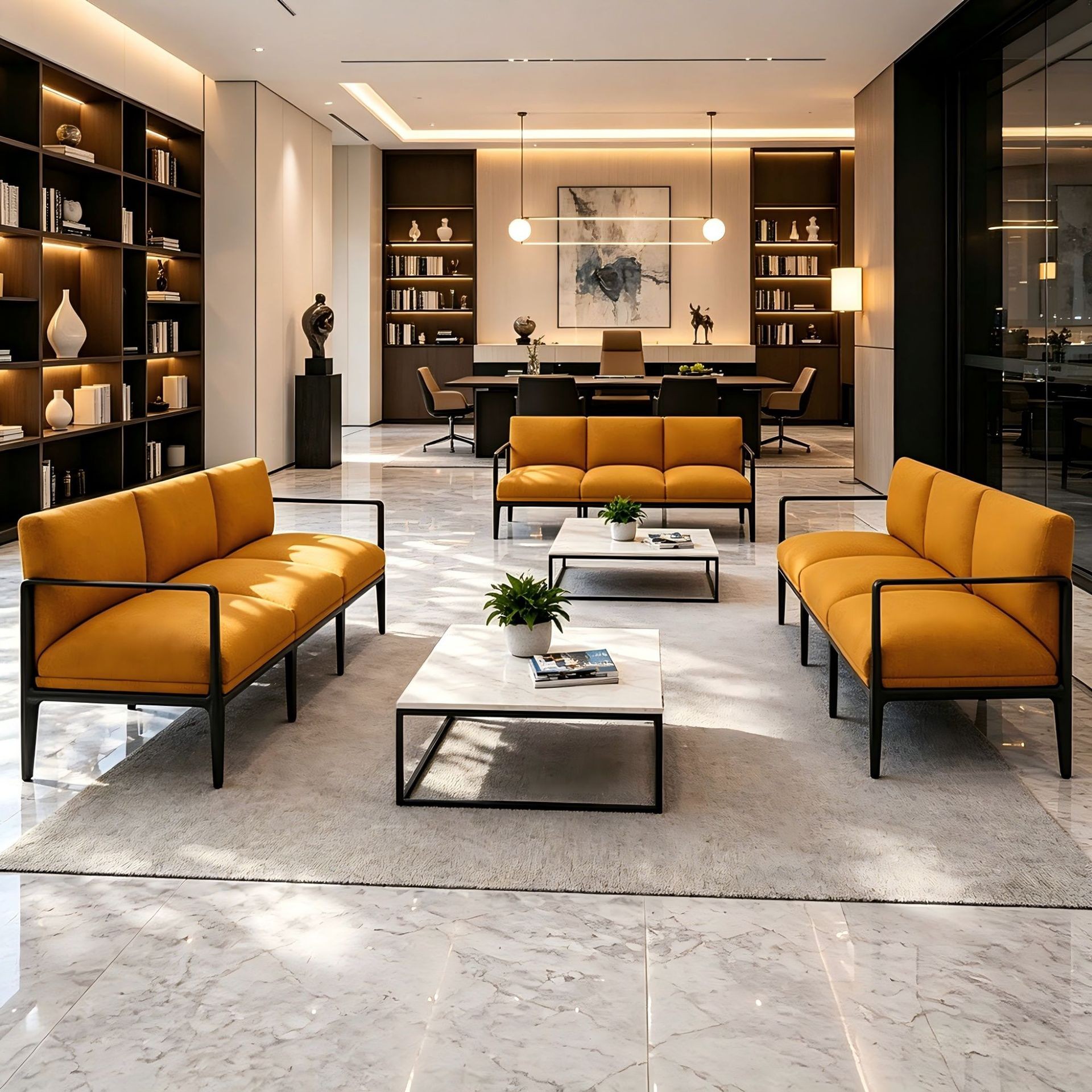 Modern Straight Lounge Sofa Chair for Office & Hospitality Spaces - Image 4