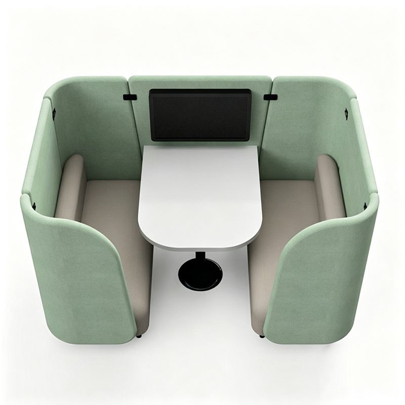 High-Back Meeting Booth Sofa | Semi-Private Office Collaboration Seating - Image 5