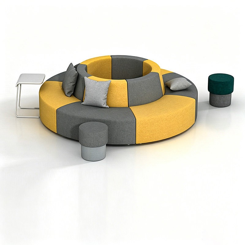 Modular Public Lounge Sofa with Privacy Screen | Multi-Functional Seating System - Image 2