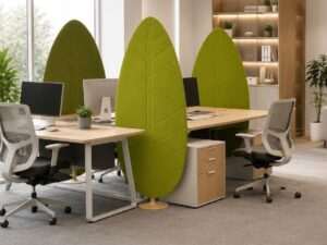 Leaf-Shaped Upholstered Office Privacy Screen