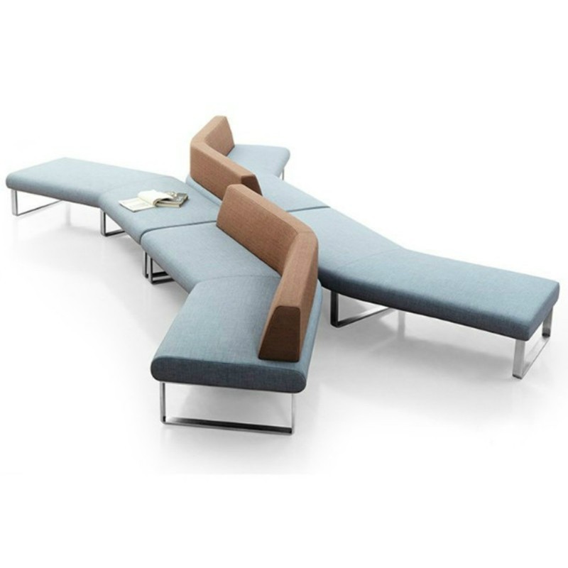 S-Shaped Curved Modular Sofa | Multi-Directional Public Lounge Seating - Image 4