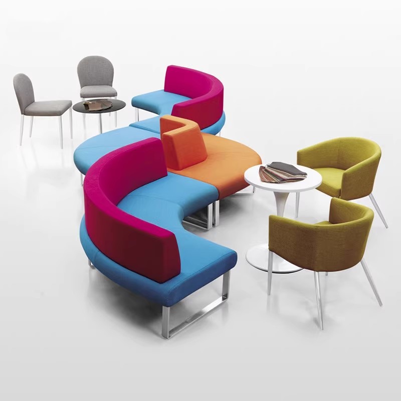 S-Shaped Curved Modular Sofa | Multi-Directional Public Lounge Seating