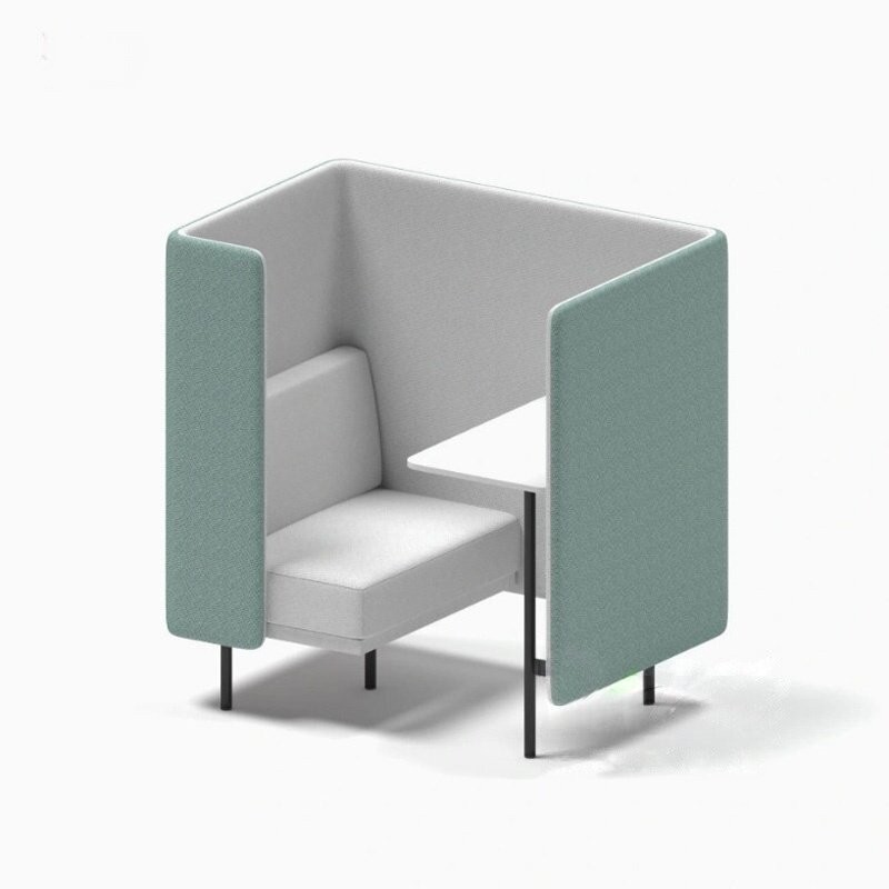 High-Enclosure Privacy Work Booth | Single Office Sofa with Integrated Desk - Image 4