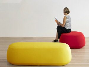 Rounded Bench Ottoman | Modern Upholstered Lounge Bench for Public Spaces