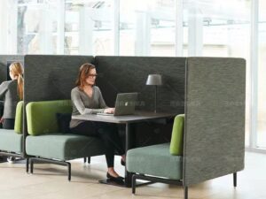 High-Back Face-to-Face Work Booth | Modern Semi-Enclosed Collaboration Sofa