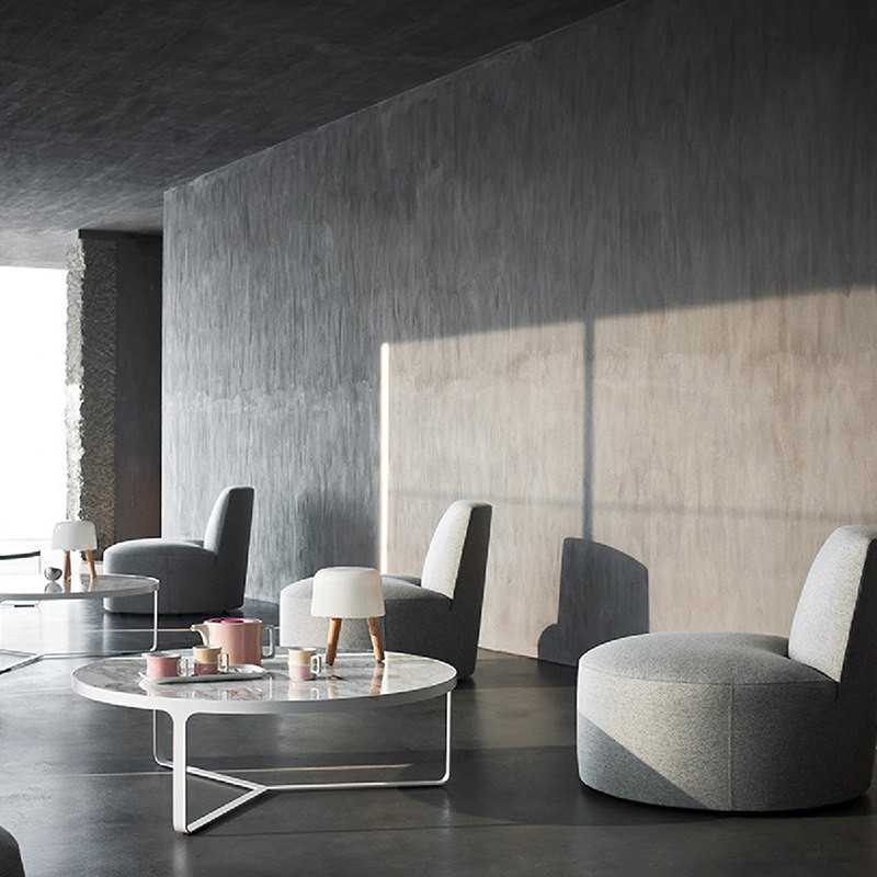 Round Low-Back Lounge Chair | Modern Upholstered Chair for Public Spaces - Image 2