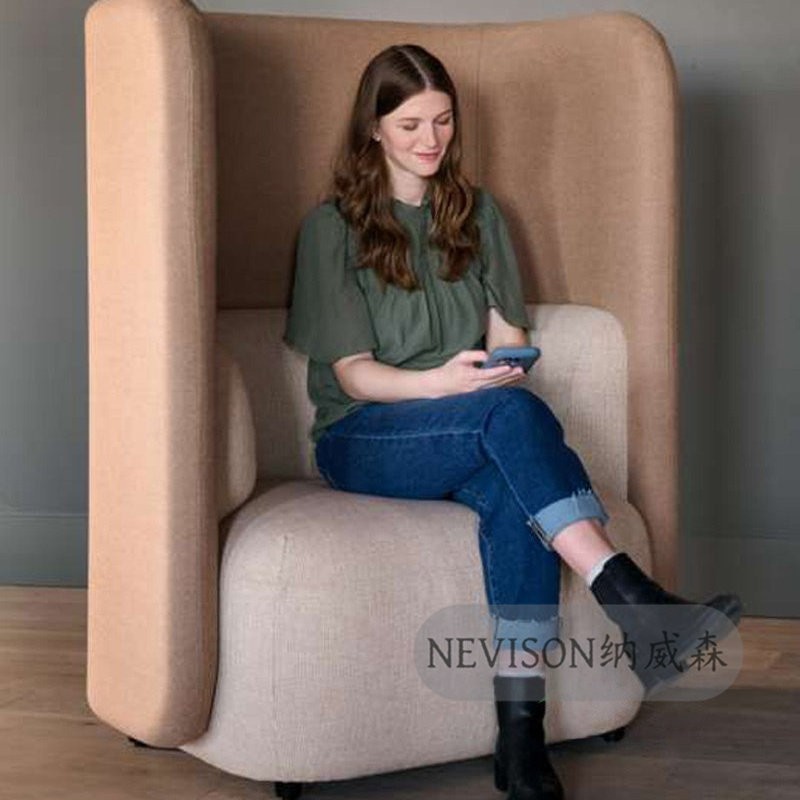 High-Back Privacy Lounge Sofa | Modern Multi-Seat Office Sofa with Power Access - Image 2