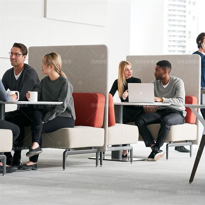 High-Back Face-to-Face Work Booth | Modern Semi-Enclosed Collaboration Sofa - Image 3