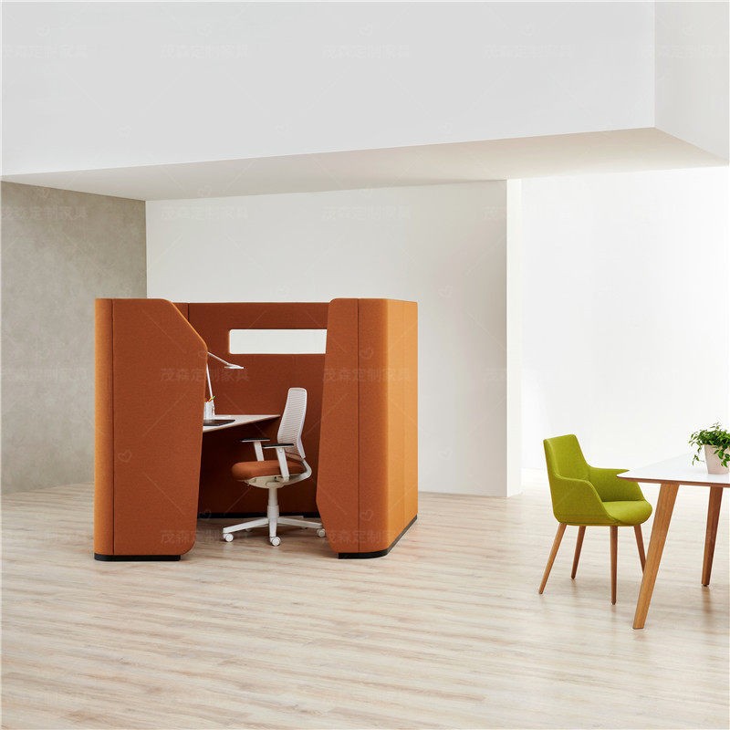 Sculptural High-Back Privacy Booth | Modern Semi-Enclosed Meeting & Work Sofa - Image 4
