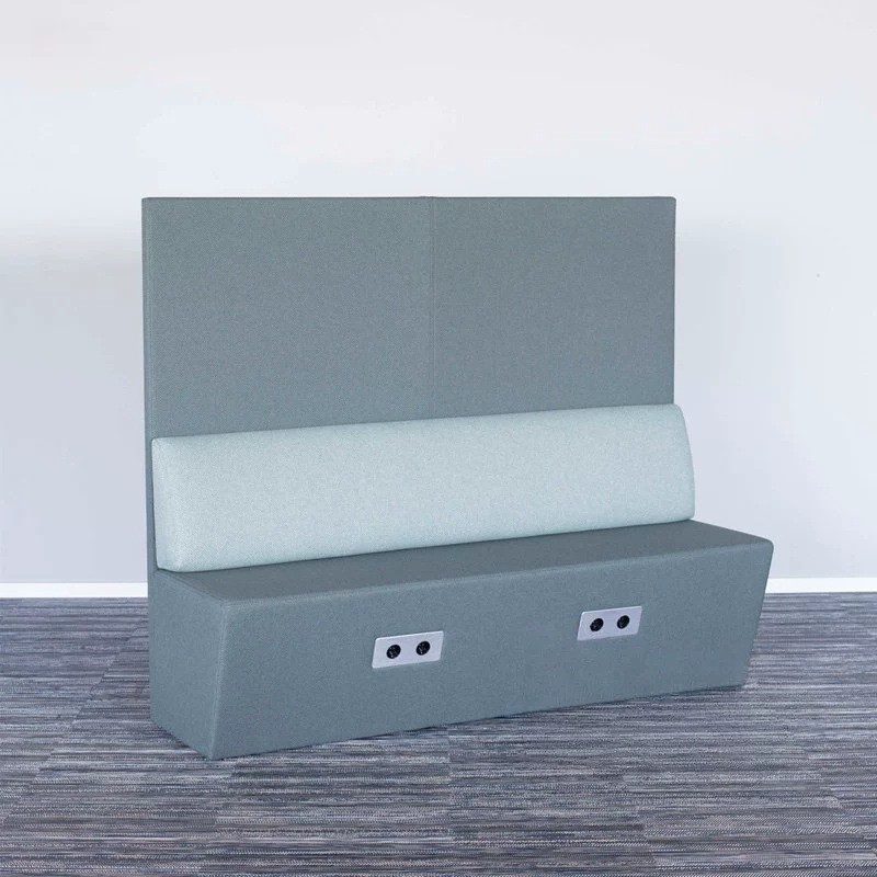 High-Back 2-Seater Privacy Sofa | Modern Semi-Enclosed Office Lounge Booth - Image 4