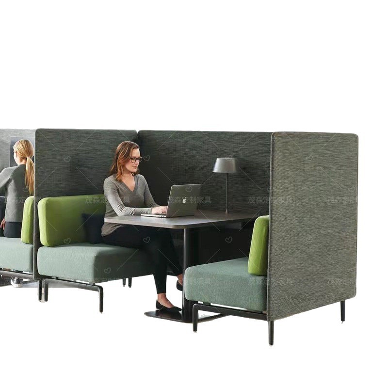 High-Back Face-to-Face Work Booth | Modern Semi-Enclosed Collaboration Sofa - Image 5