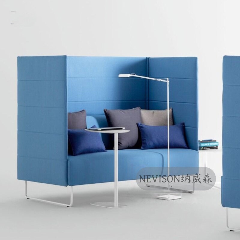 High-Back 2-Seater Privacy Sofa | Modern Semi-Enclosed Office Lounge Booth - Image 2