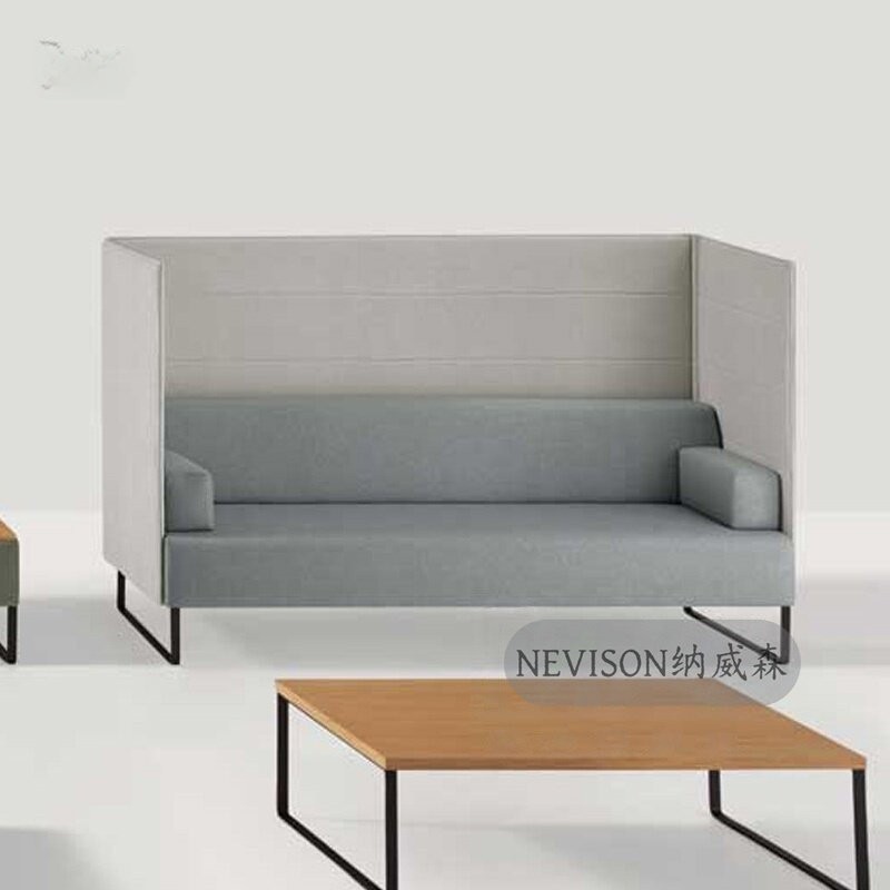 High-Back 2-Seater Privacy Sofa | Modern Semi-Enclosed Office Lounge Booth - Image 4