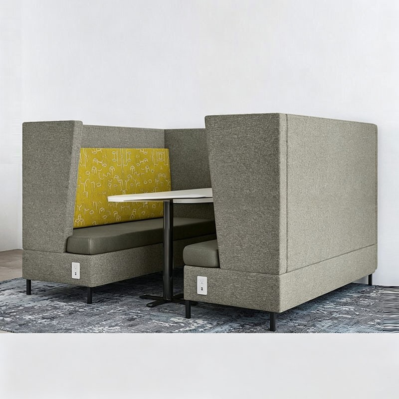High-Back Meeting Booth Sofa | Semi-Private Office Seating