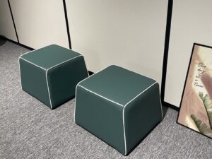 Geometric Tapered Ottoman | Modern Upholstered Stool for Public Spaces