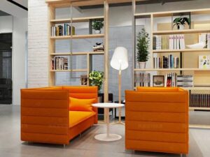 High-Back 2-Seater Privacy Sofa | Modern Business Lounge & Meeting Seating