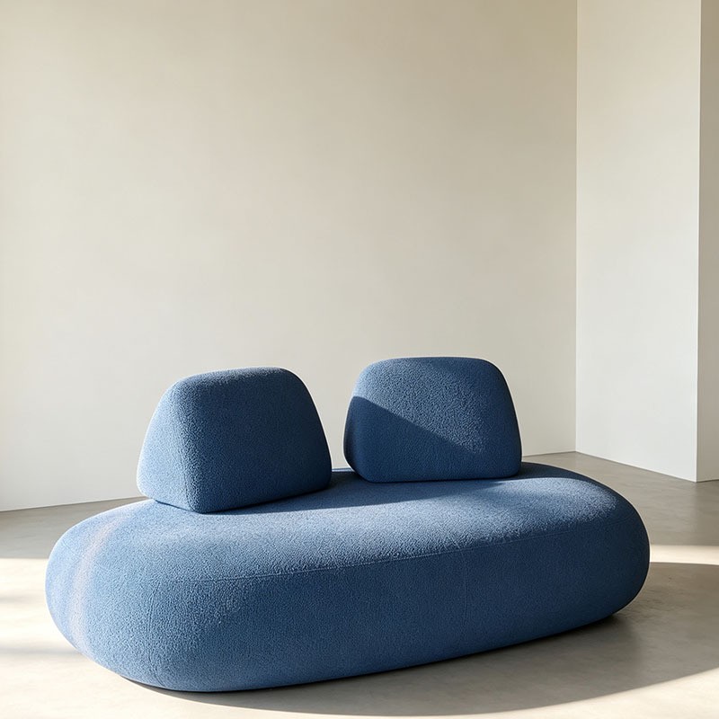 Low-Profile Upholstered Pebble Sofa for Lounge & Public Spaces - Image 2
