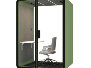 2 Person Acoustic Office Pod | Sliding Glass Door Soundproof Booth for Two-Person Meeting & Private Discussion
