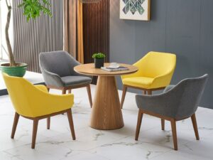 Modern Upholstered Lounge Chair with Wood-Look Legs