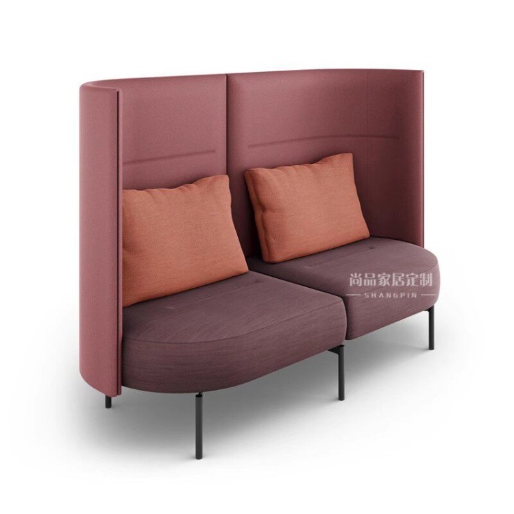 High-Back Face-to-Face Meeting Sofa | Semi-Enclosed Business Booth Seating - Image 5