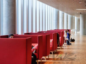 Modern High-Back Privacy Sofa | Enclosed Individual Seating for Libraries, Offices & Public Reading Areas